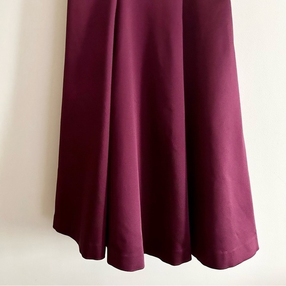 NWT ZAC ZAC Posen Vaille One Shoulder Ruffle Evening Maxi Dress Plum Bridesmaid - Picture 6 of 14